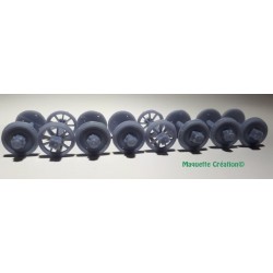 Set of 8 axles with solid...